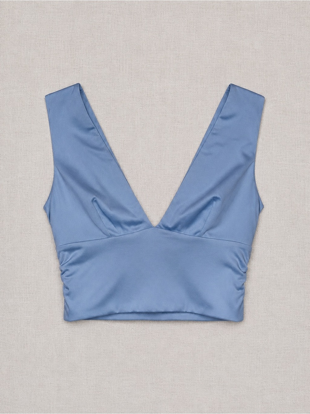 Blue V-Neck Crop Top